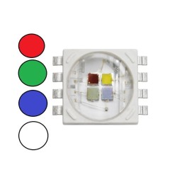 LED de potência RGBW, quatro cores, EMITER, 140°, 350mA, 10W