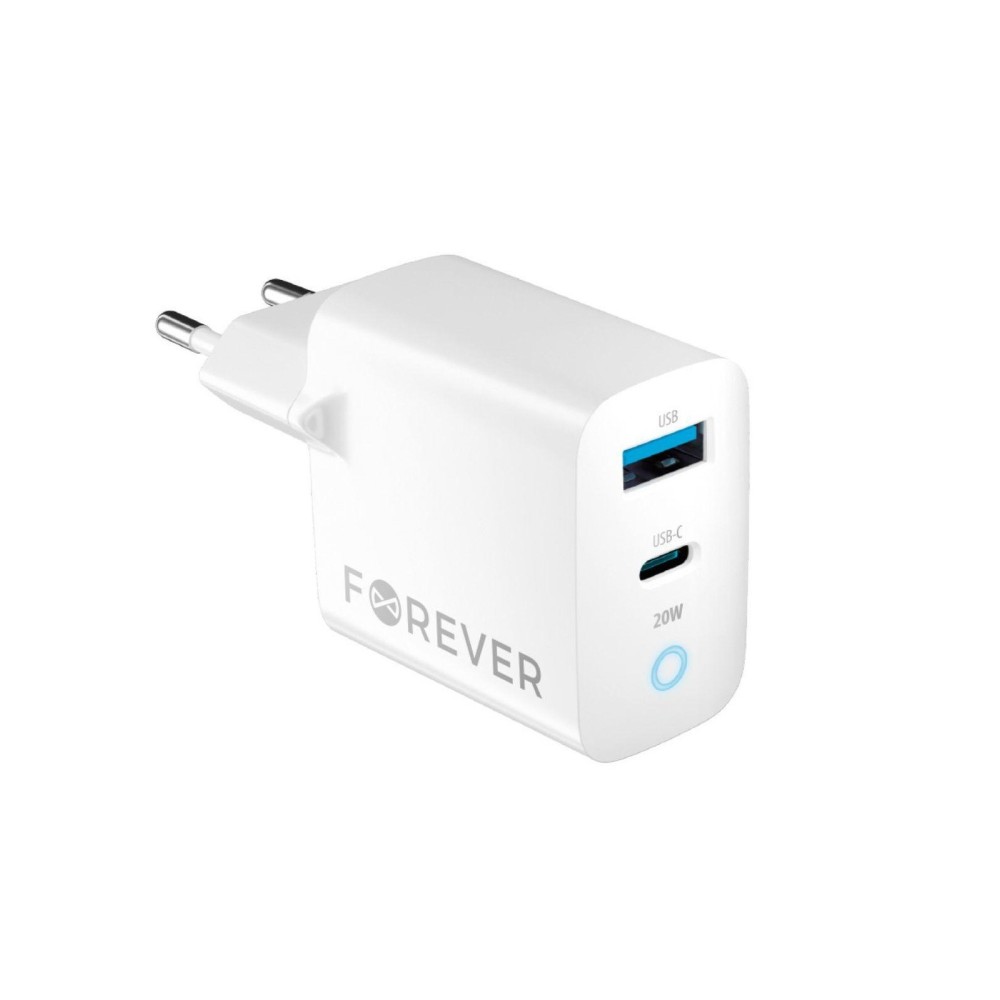 Alimentador USB-C USB-A PD/QC 20W FOREVER TC-06-20AC