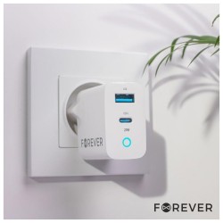 Alimentador USB-C USB-A PD/QC 20W FOREVER TC-06-20AC