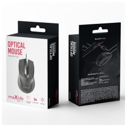 Rato Ótico MAXLIFE 1000 DPI USB-A com Fios Preto