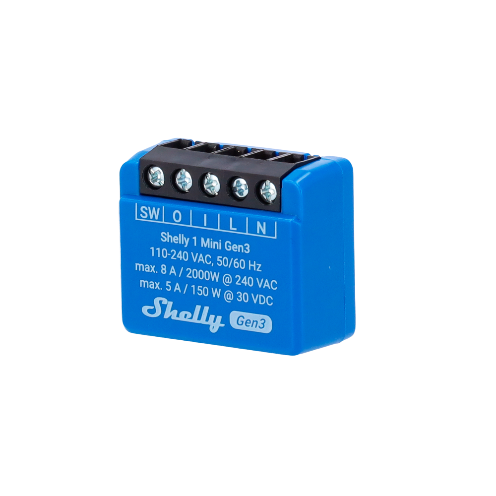 Relé Inteligente Shelly 1 Mini Gen3 8 A Wi-Fi Bluetooth
