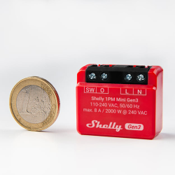 Relé Shelly 1PM Mini Gen3 8 A Wi-Fi com Medição de Energia