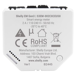 Shelly EM Gen3 50 A Medidor de Energia Wi-Fi Bluetooth