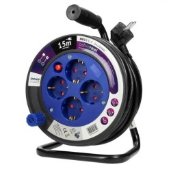 Extensão Elétrica ORNO com Enrolador 15 m 4 Tomadas Schuko